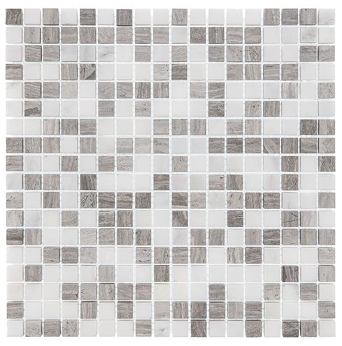 DUNIN WOODSTONE mozaika 30,5x30,5(1,5x1,5)cm, lesk, grey WS GREY MIX 15 Obrázek - Hlavní obrázek