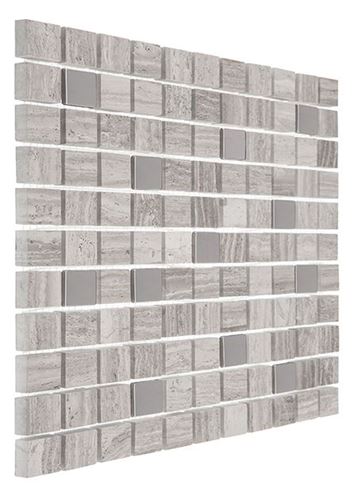DUNIN WOODSTONE mozaika 30,5x30,5(1,5x1,5)cm, lesk, grey WS GREY MIX 15 Obrázek - fotka
