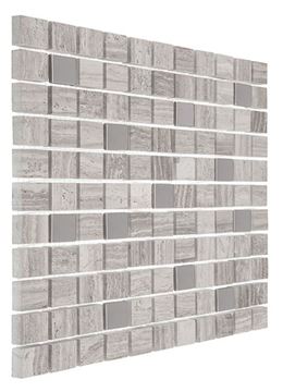 DUNIN WOODSTONE mozaika 30,5x30,5(1,5x1,5)cm, lesk, grey WS GREY MIX 15 Obrázek - fotka