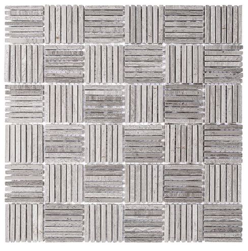 DUNIN WOODSTONE mozaika 30,5x30,5(4,8x0,5)cm, lesk, grey WS GREY TATAMI 48 Obrázek - Hlavní obrázek