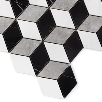 DUNIN LORDY mozaika 25,8x29,8cm, lesk, white/black