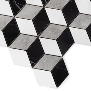 DUNIN LORDY mozaika 25,8x29,8cm, lesk, white/black