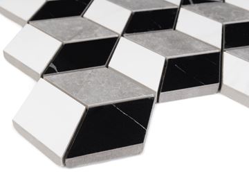 DUNIN LORDY mozaika 25,8x29,8cm, lesk, white/black ROSELL CARRARA GP Obrázek - fotka
