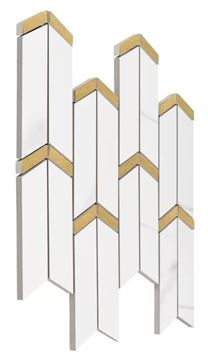 DUNIN LORDY mozaika 26,3x30cm, lesk, white/gold