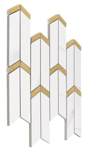 DUNIN LORDY mozaika 26,3x30cm, lesk, white/gold HILLSON CARRARA GP Obrázek - Hlavní obrázek