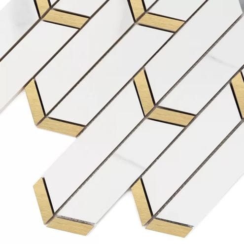 DUNIN LORDY mozaika 26,3x30cm, lesk, white/gold HILLSON CARRARA GP Obrázek - fotka
