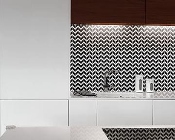 DUNIN BLACK & WHITE mozaika 30,5x30,5(5,1x1,3, 5,1x3,2)cm, lesk, white/black P. BLACK CHEVRON MIX Obrázek - fotka