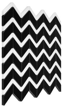 DUNIN BLACK & WHITE mozaika 30,5x30,5(5,1x1,3, 5,1x3,2)cm, lesk, white/black P. BLACK CHEVRON MIX Obrázek - fotka