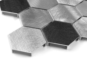 DUNIN METALLIC mozaika 30x30(4,8x5,5)cm, black/silver AL. GREY HEX. MIX 48 Obrázek - fotka