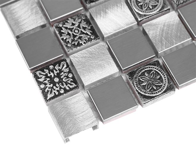DUNIN METALLIC mozaika 30x30(2,3x2,3)cm, black/silver AL. GREY MIX 23 Obrázek - fotka