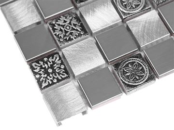 DUNIN METALLIC mozaika 30x30(2,3x2,3)cm, black/silver AL. GREY MIX 23 Obrázek - fotka