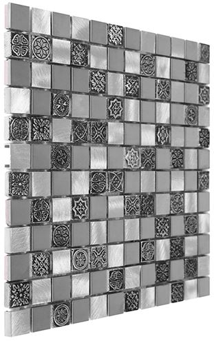 DUNIN METALLIC mozaika 30x30(2,3x2,3)cm, black/silver AL. GREY MIX 23 Obrázek - fotka