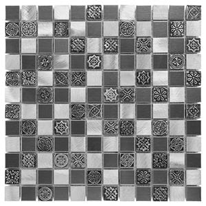 DUNIN METALLIC mozaika 30x30(2,3x2,3)cm, black/silver