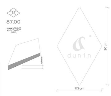 DUNIN ROMBIC obklad 11,5x20cm, mat, white ROMBIC WHITE 01 MATT Technický nákres