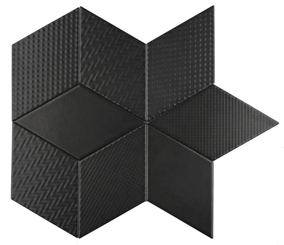 DUNIN ROMBIC obklad 11,5x20cm, mat, black ROMBIC BLACK 01 mat Obrázek - fotka