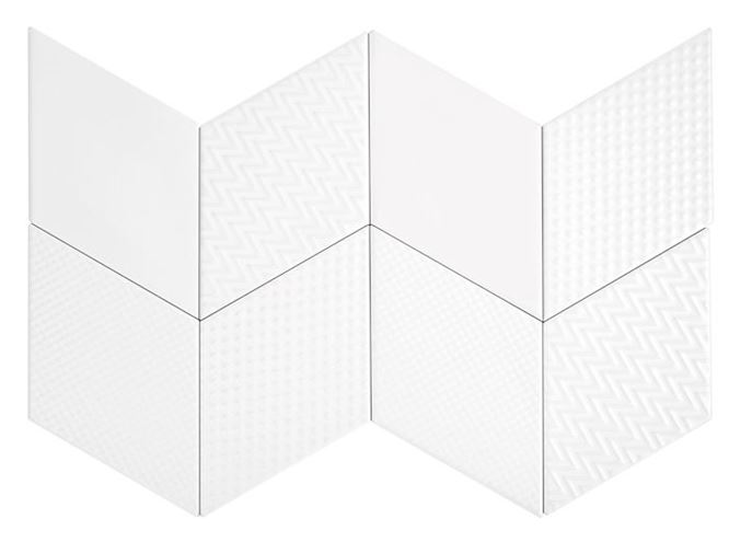 DUNIN ROMBIC obklad 11,5x20cm, mat, white ROMBIC WHITE 01 MATT Obrázek - fotka