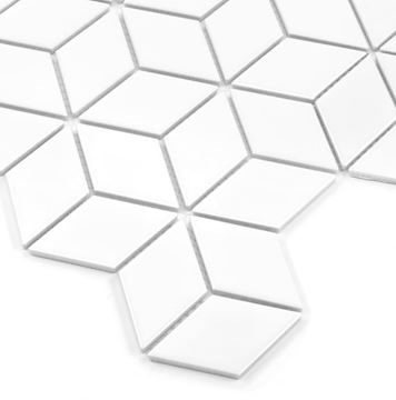 DUNIN ROMBIC mozaika 30,7x26,8(4,8x8)cm, lesk, white MINI ROMBIC WHITE 48 Obrázek - fotka