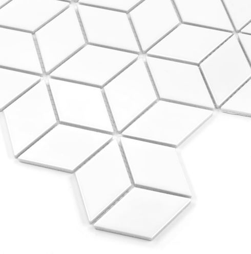 DUNIN ROMBIC mozaika 30,7x26,8(4,8x8)cm, lesk, white MINI ROMBIC WHITE 48 Obrázek - fotka