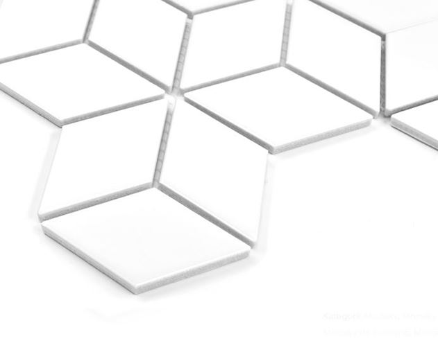 DUNIN ROMBIC mozaika 30,7x26,8(4,8x8)cm, lesk, white MINI ROMBIC WHITE 48 Obrázek - fotka