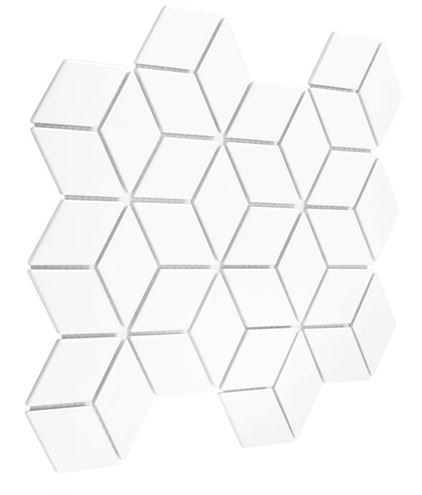DUNIN ROMBIC mozaika 30,7x26,8(4,8x8)cm, lesk, white MINI ROMBIC WHITE 48 Obrázek - fotka