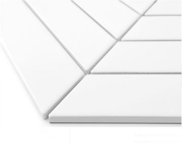 DUNIN ROYAL mozaika 31,8x22,4(18x5,2)cm, mat, white R. CHEV. WHITE mat Obrázek - fotka