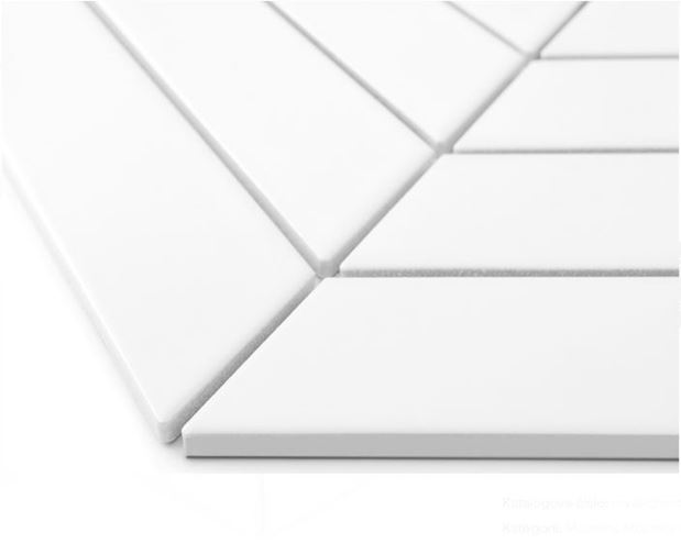 DUNIN ROYAL mozaika 31,8x22,4(18x5,2)cm, mat, white R. CHEV. WHITE mat Obrázek - fotka