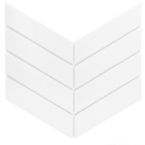 DUNIN ROYAL mozaika 31,8x22,4(18x5,2)cm, mat, white R. CHEV. WHITE mat Obrázek - Hlavní obrázek