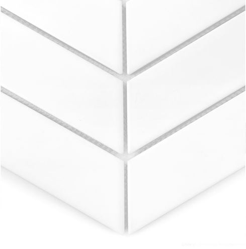 DUNIN ROYAL mozaika 31,8x22,4(18x5,2)cm, mat, white R. CHEV. WHITE mat Obrázek - fotka