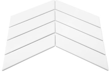 DUNIN ROYAL mozaika 31,8x22,4(18x5,2)cm, mat, white R. CHEV. WHITE mat Obrázek - fotka
