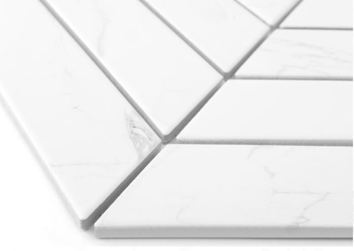 DUNIN ROYAL mozaika 31,8x22,4(18x5,2)cm, mat, carrara R. CHEV. CARRARA mat Obrázek - fotka