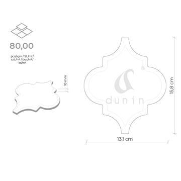 DUNIN ARABESCO obklad 13,1x15,8cm, lesk, grey ARABESCO GREY Technický nákres