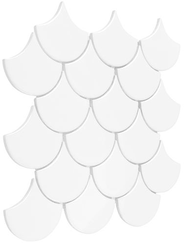 DUNIN ARABESCO mozaika 29,6x30(8,8x9,6)cm, lesk, white M. FISH SC. WHITE 88 Obrázek - fotka