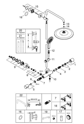 GROHE RAINSHOWER SMARTACTIVE 310 sprchový set s termostatickou batériou, horná sprcha, ručná sprcha, tyč, hadica, phantom black 22119KF0 Obrázek - fotka