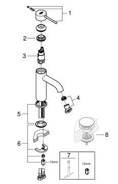 GROHE ESSENCE NEW umývadlová stojanková batéria, phantom black 24172KF1 Obrázek - fotka