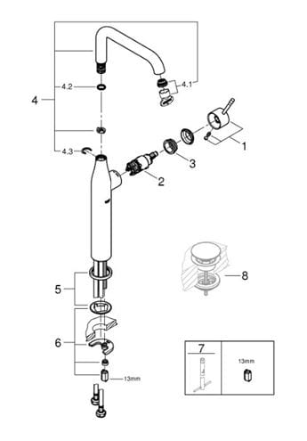 GROHE ESSENCE NEW umývadlová stojanková batéria, phantom black 24170KF1 Obrázek - fotka