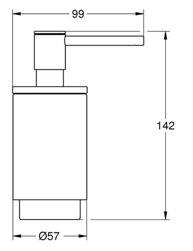 GROHE SELECTION dávkovač tekutého mydla 120 ml, bez držiaka, phantom black 41218KF0 Technický nákres