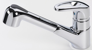 ORAS SAFIRA dřezová baterie 220mm, DN15 páková, stojánková, vytahovací sprška, chrom