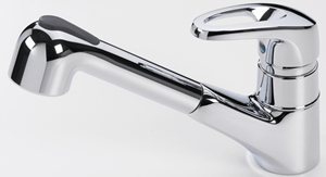 ORAS SAFIRA dřezová baterie 220mm, DN15 páková, stojánková, vytahovací sprška, chrom