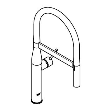 GROHE ESSENCE NEW drezová batéria, s flexi ramienkom a sprškou, phantom black 30503KF0 Obrázek - fotka