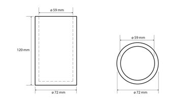 BEMETA GAMMA pohárik, polyresin, matná čierna 145611320 Technický nákres