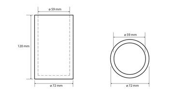 BEMETA GAMMA pohárik, polyresin, matná biela 145711324 Technický nákres