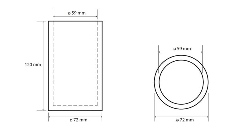 BEMETA GAMMA pohárik, polyresin, matná biela 145711324 Technický nákres