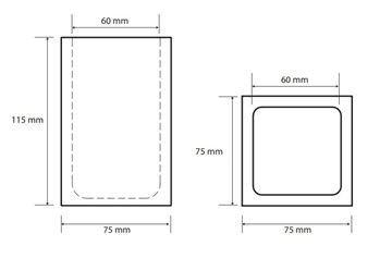 BEMETA GAMMA nádobka, polyresín, matná čierna 145611310 Technický nákres