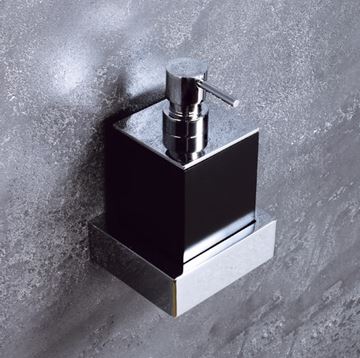 BEMETA GAMMA dávkovač tekutého mydla 200 ml, polyresín, chróm/matná čierna 145609310 Obrázek - fotka