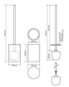 BEMETA GAMMA WC kefa, na postavenie, biela/chróm 145713324 Technický nákres