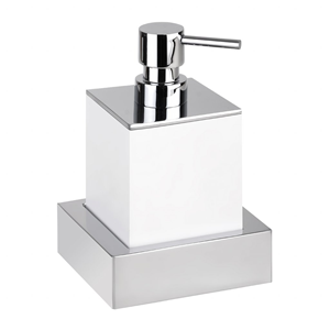 BEMETA GAMMA dávkovač tekutého mydla 200 ml, nástenný, polyresín, chróm/biela