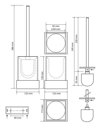 BEMETA GAMMA WC kefa, nástenná, biela/chróm 145513092 Technický nákres