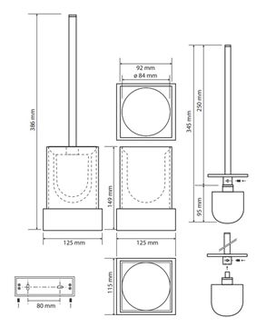 BEMETA GAMMA WC kefa, nástenná, biela/chróm 145513092 Technický nákres