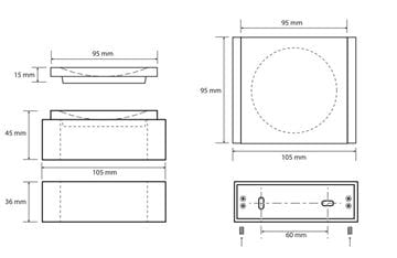 BEMETA GAMMA mydlovnička, nástenná, polyresín, chróm/biela 145508312 Technický nákres