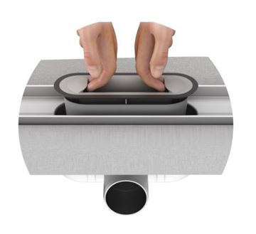 ACO SHOWERDRAIN C sprchový žľab 785 mm, do priestoru aj k stene, bočný odtok DN 50, bez roštu, nerez oceľ 9010.88.37 Obrázek - fotka